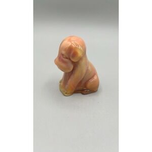 Degenhart Orange Slag Colonial Glass Vintage Dog Pooch Labrador Glass Figurine